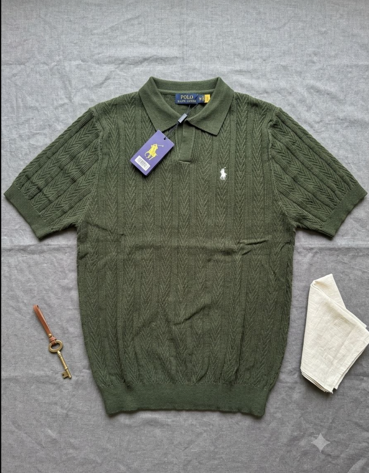 Polo Ralph Lauren Cable-Knit Cotton Collar Polo Shirt