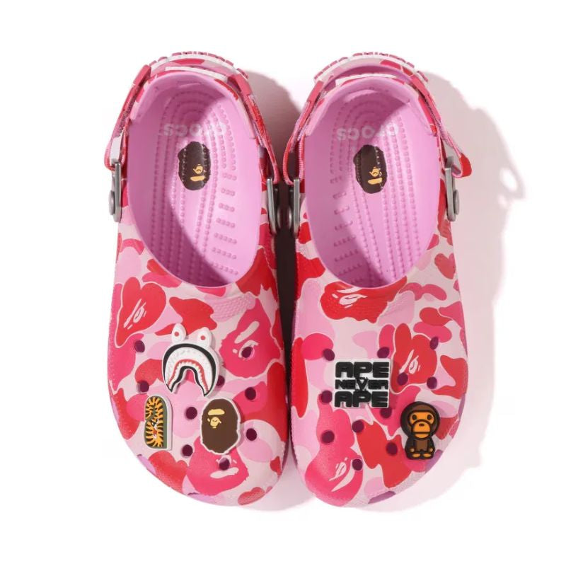Crocs Classic Clog A Bathing Ape ABC Camo Pink πΈπ