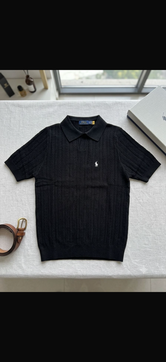 Polo Ralph Lauren Cable-Knit Cotton Collar Polo Shirt