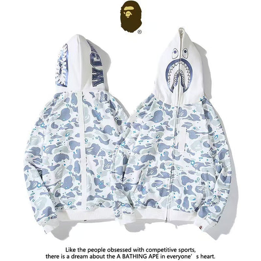A Bathing Ape BAPE Shark Camo Hoodie