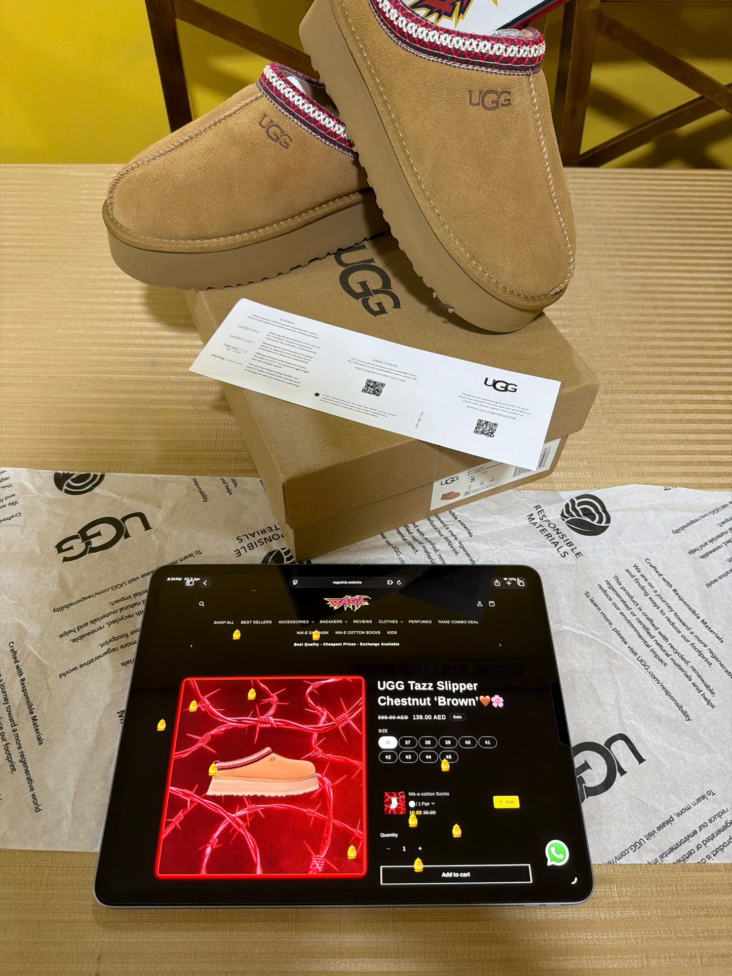 UGG Tazz Slipper Chestnut ‘Brown’🤎🌸