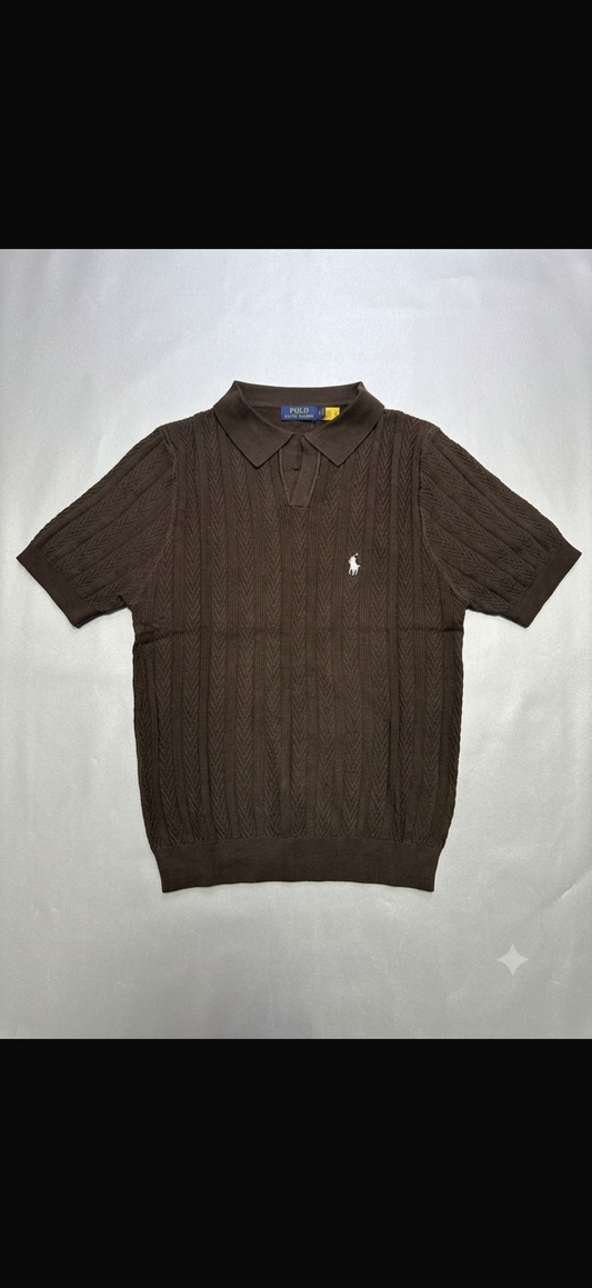Polo Ralph Lauren Cable-Knit Cotton Collar Polo Shirt