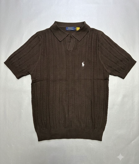 Polo Ralph Lauren Cable-Knit Cotton Collar Polo Shirt
