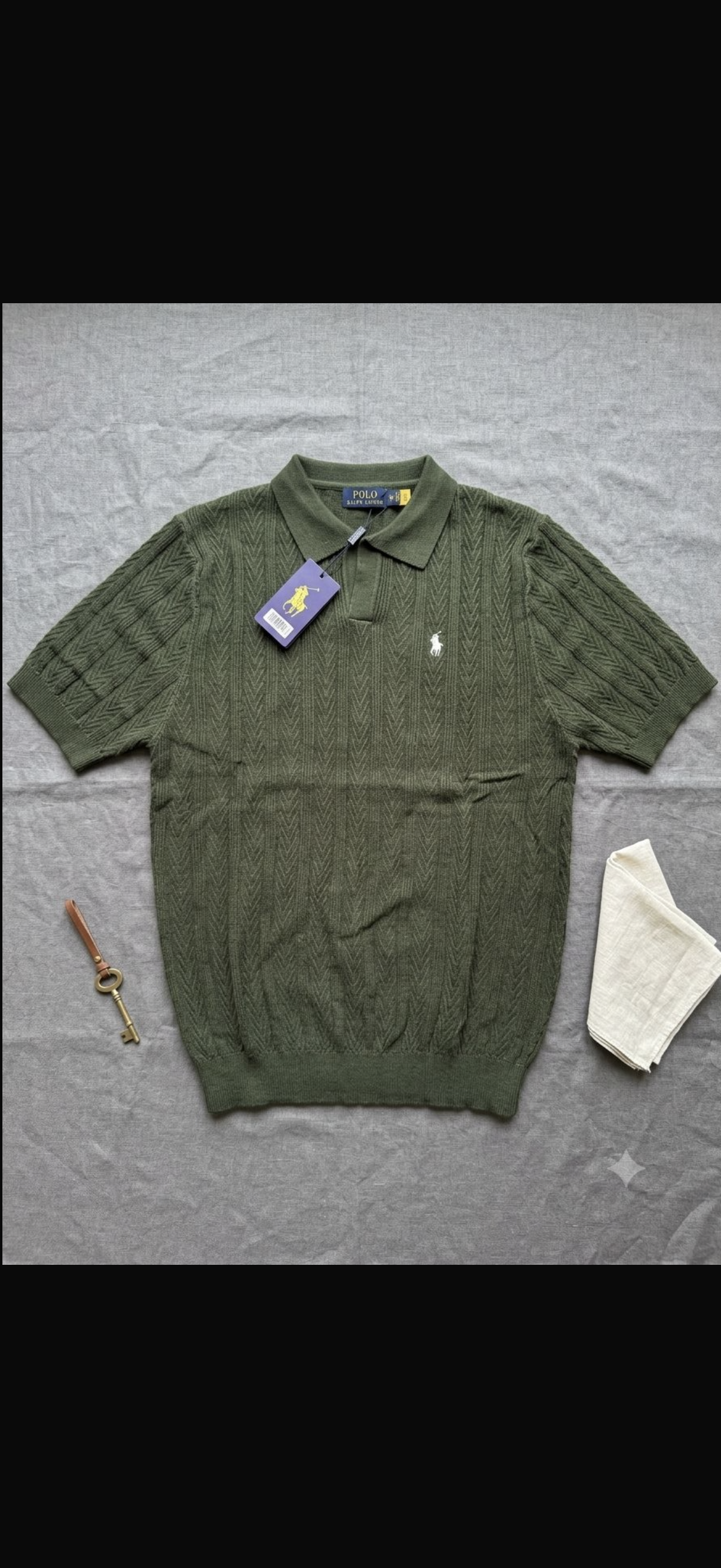 Polo Ralph Lauren Cable-Knit Cotton Collar Polo Shirt