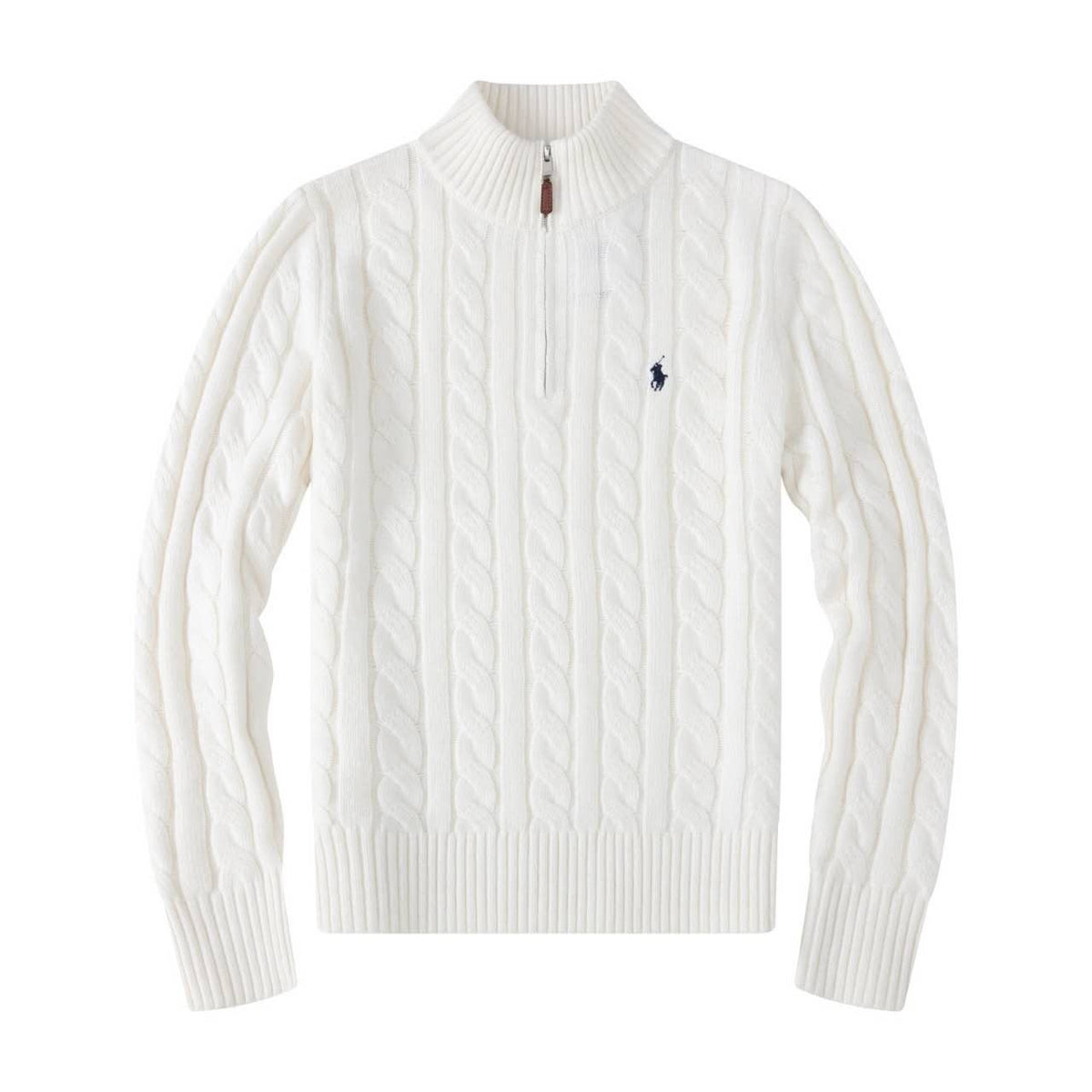 Polo Ralph Lauren Cable-Knit Cotton Quarter-Zip Sweater
