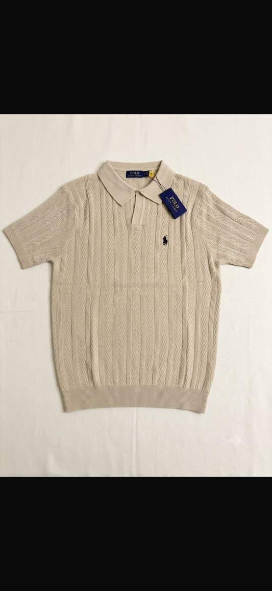 Polo Ralph Lauren Cable-Knit Cotton Collar Polo Shirt