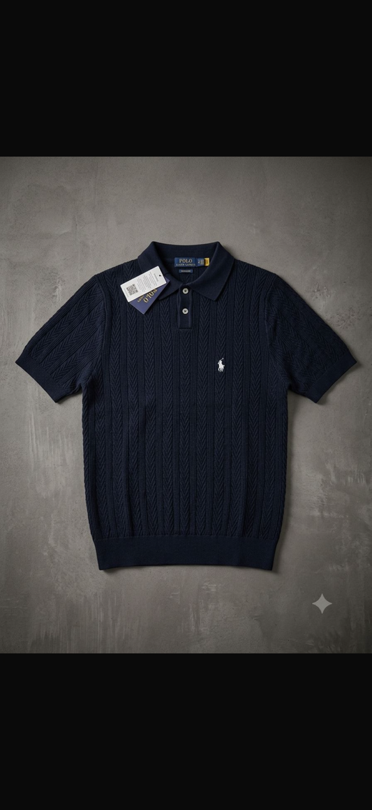 Polo Ralph Lauren Cable-Knit Cotton Collar Polo Shirt