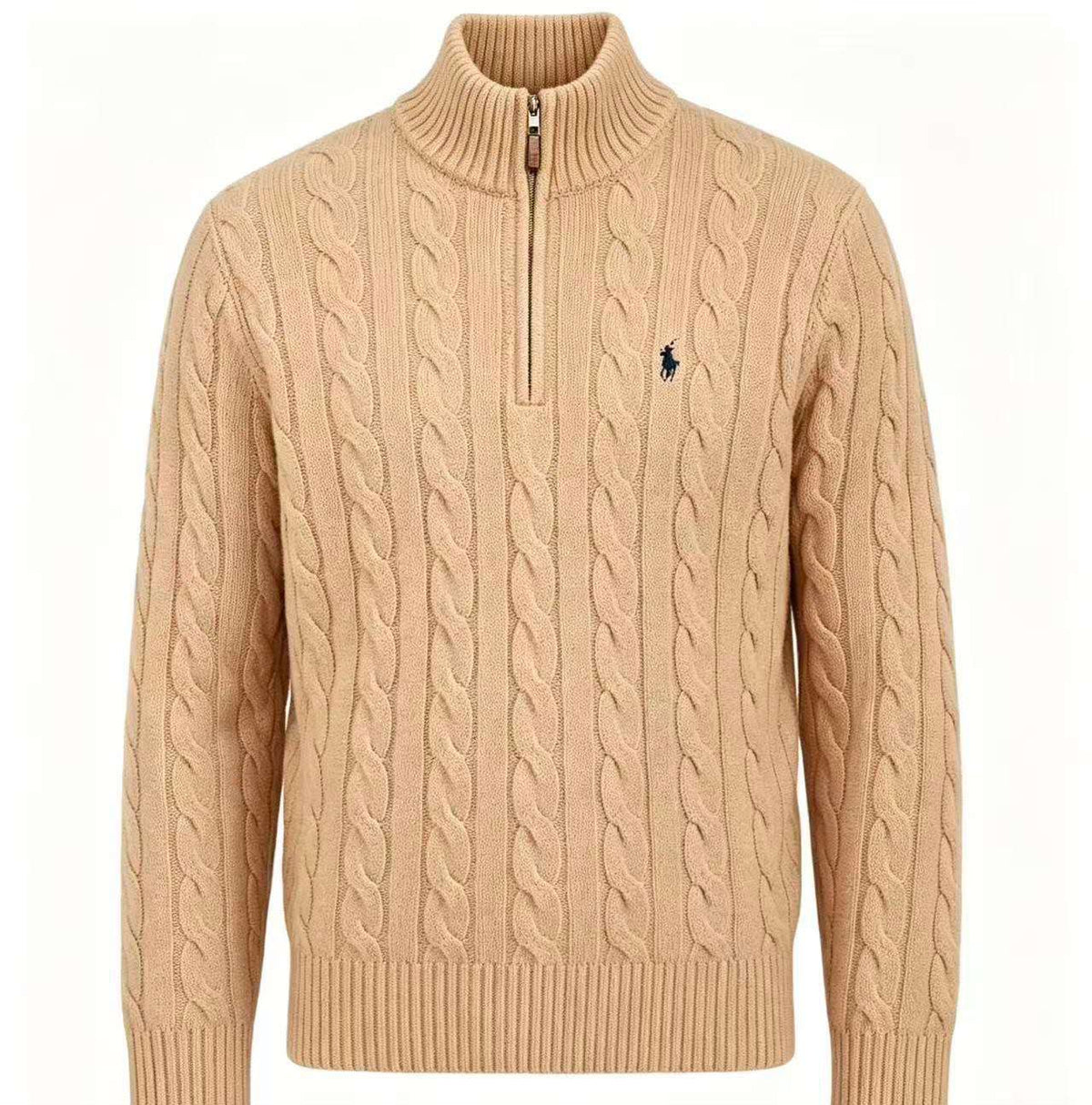 Polo Ralph Lauren Cable-Knit Cotton Quarter-Zip Sweater