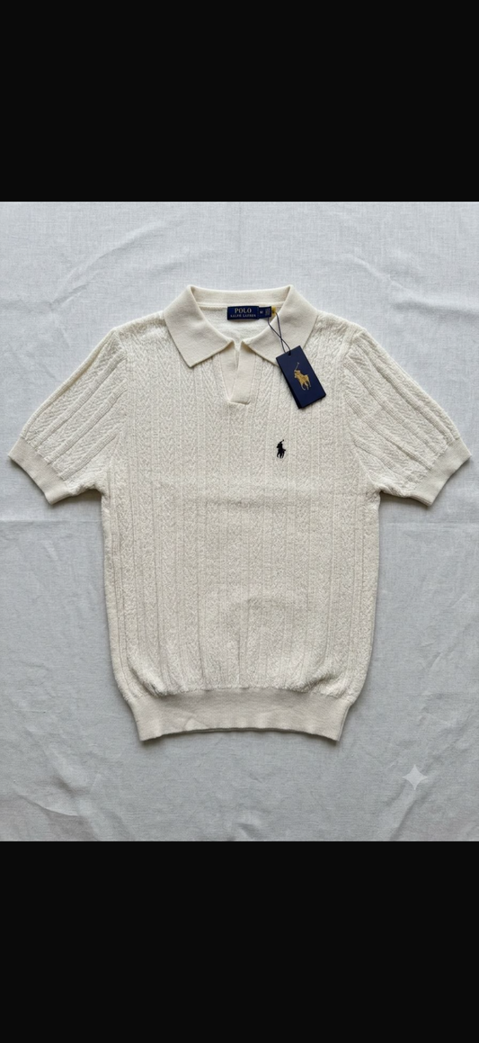 Polo Ralph Lauren Cable-Knit Cotton Collar Polo Shirt
