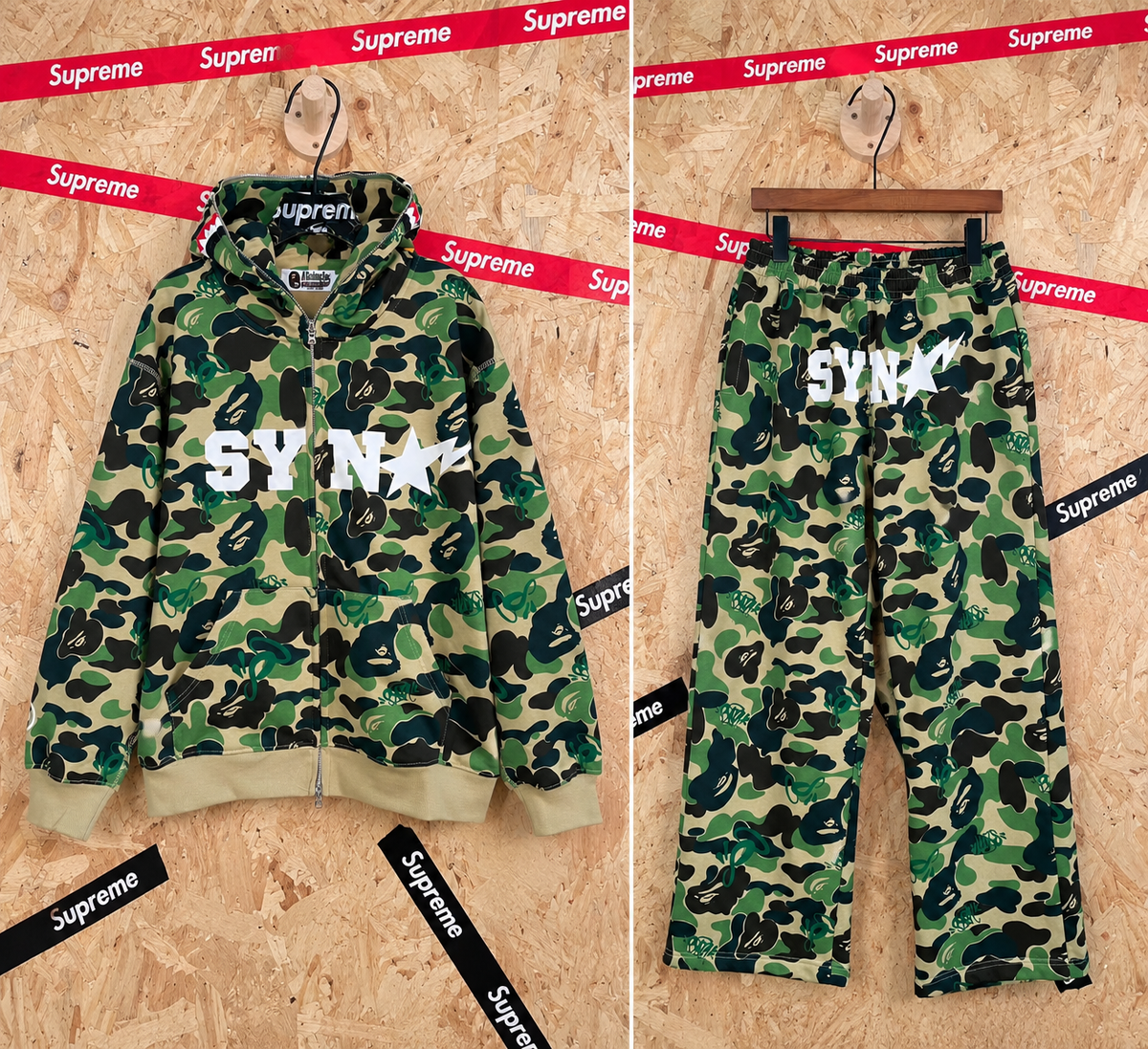 BAPE x Spotify x SYNA by Central Cee Camo Shark Full Zip Hoodie